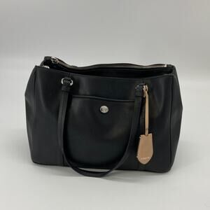 Coach F25669 Large black leather shoulder bag